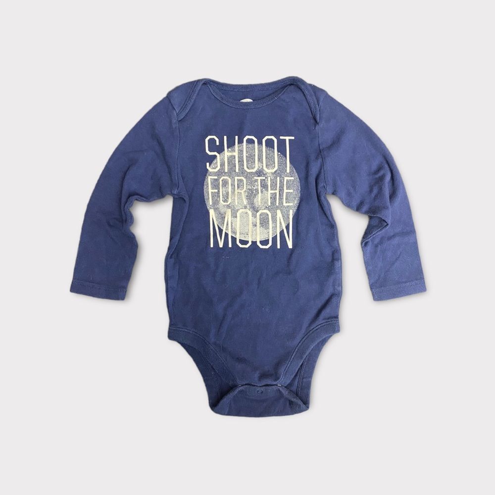 𝅺OLD NAVY | 3/$15 Over The Moon Long Sleeve Baby Diaper Shirt